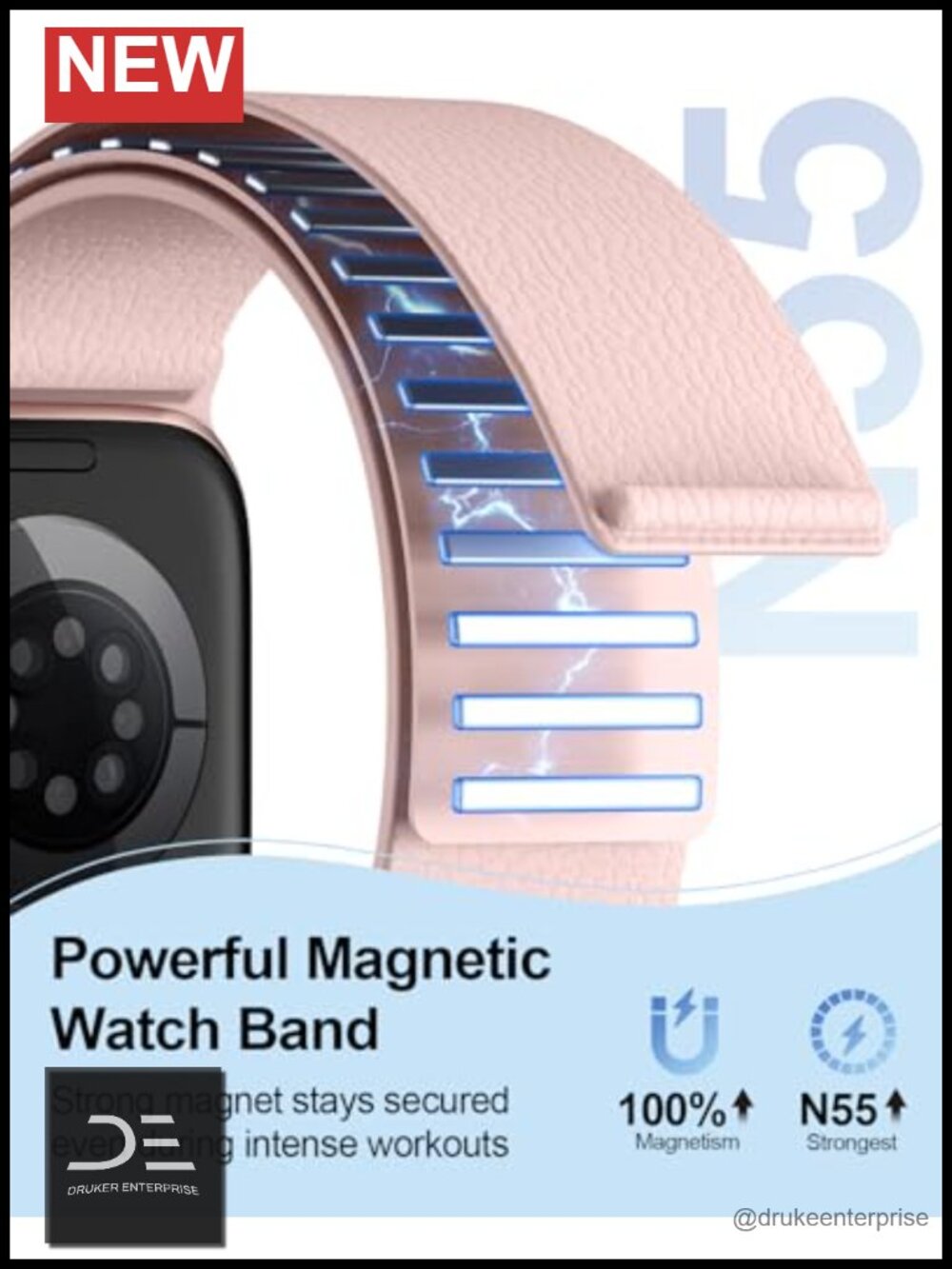 Magnetic Silicone Band for Apple Watch - N55 Strong Hold Solo Loop